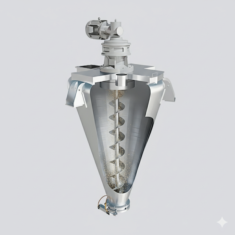 mezcladora tornillo sin fin en movimiento